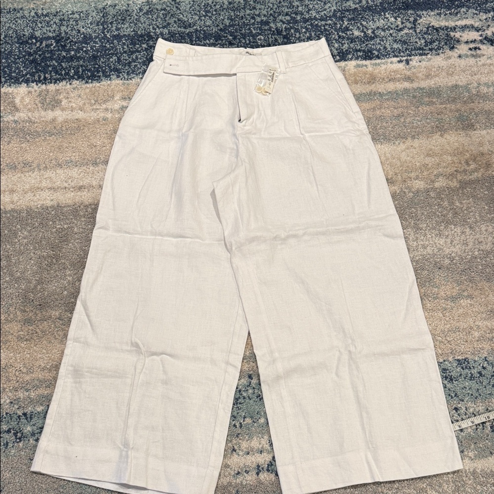 Madewell white 100% linenTrousers